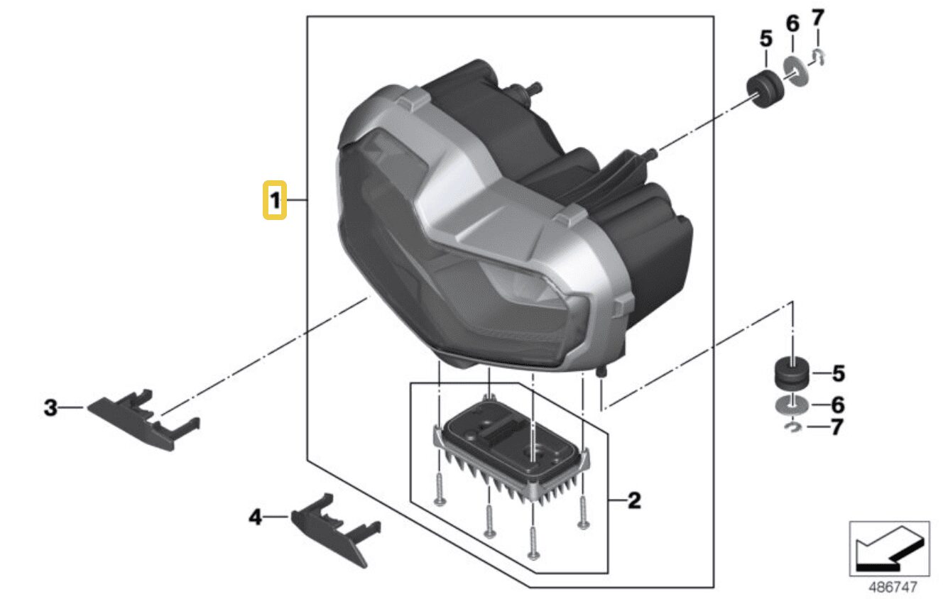 NUOVO FARO COMPLETO A LED BMW K80 F750 GS K81 F850 GS K82 F850 GS ADVENTURE 63128557222
