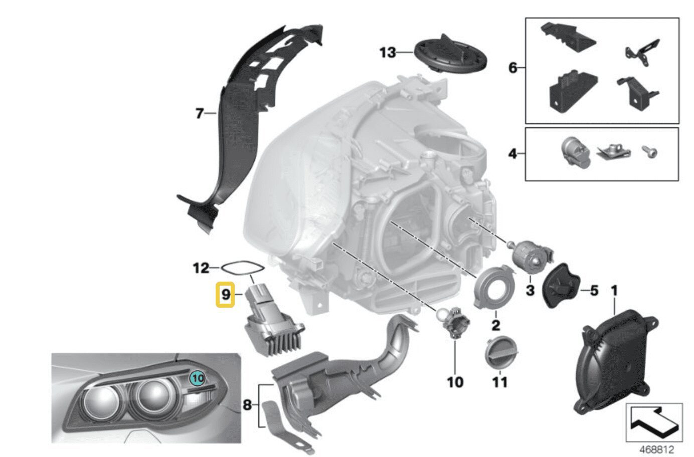 NOUVEAU MODULE LED HÉRISSON ANNEAUX LUMIÈRE DU JOUR BMW 5 F10 F11 LIFT 7343876 63117343876