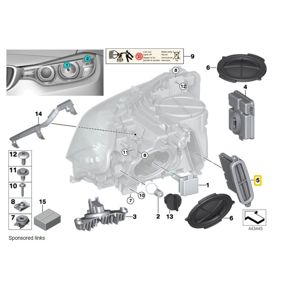 NOVÝ OE BIXENON XENON LED LEAR MODUL TMS BIX CONTROLLER BMW 3 F30 F31 F34 7316147 = 7316143