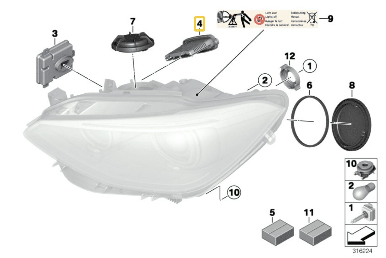 Nouveau contrôleur de module BIXENON XENON LEAR TMS BIX BMW 1 F20 F21 7316145 63117304063 63117305238
