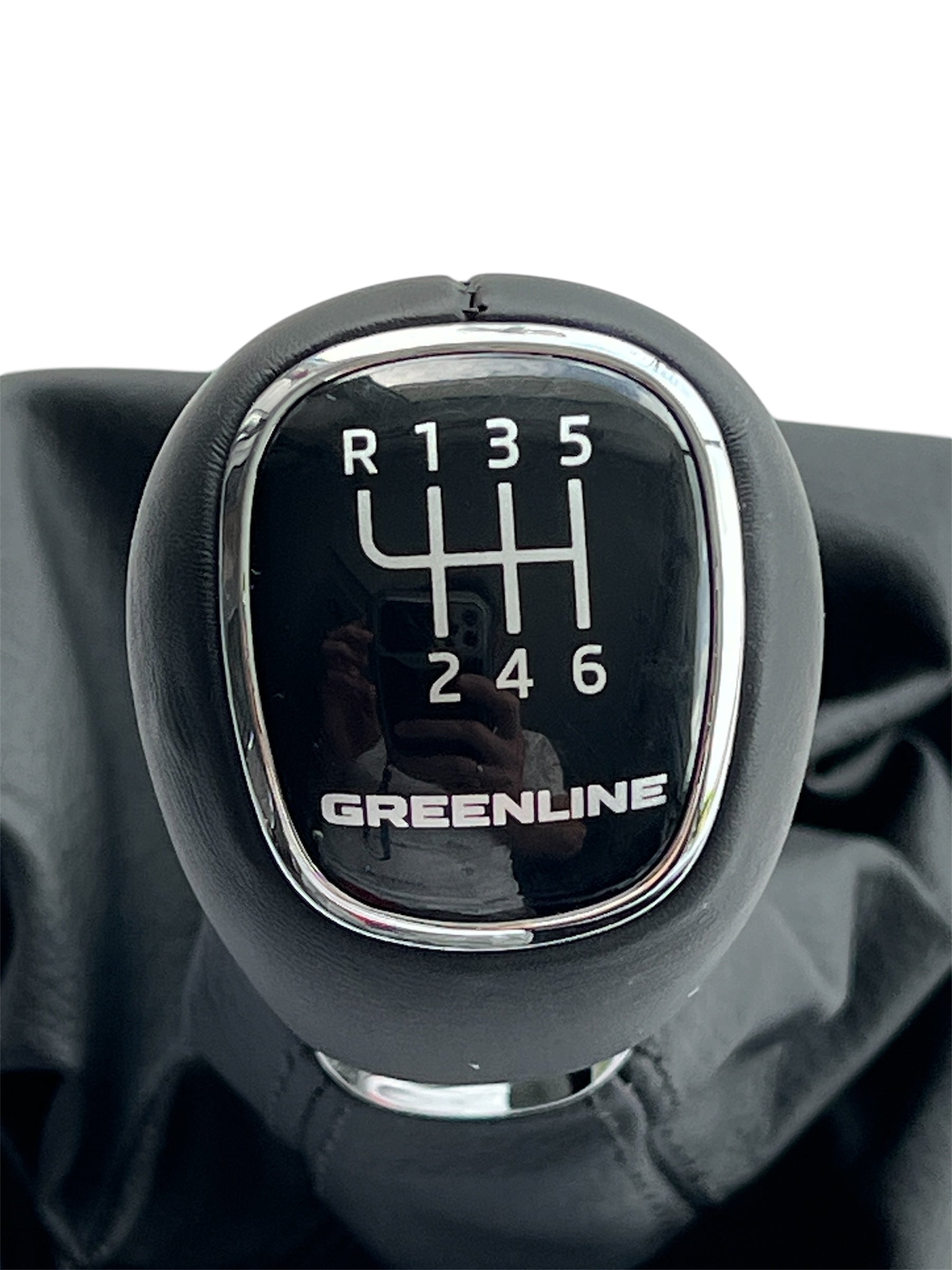 NEW ORIGINAL GEAR SHIFT KNOB BLACK LEATHER GREENLINE 6-SPEED SKODA OCTAVIA III 5E0711141