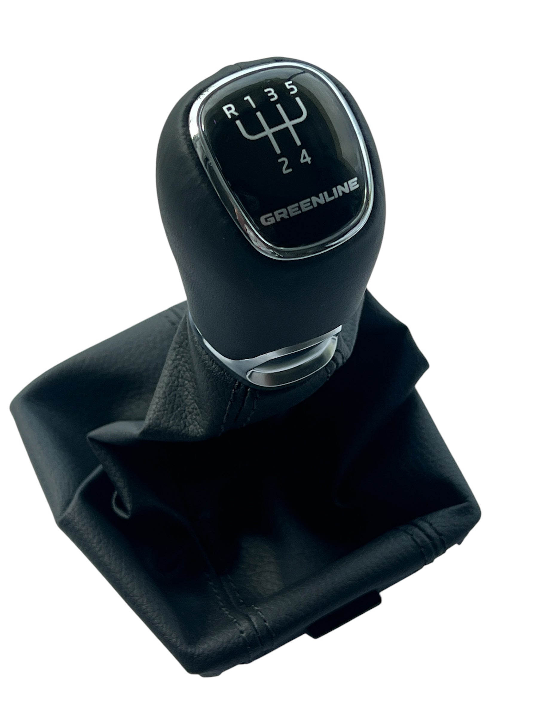 NEW ORIGINAL GEAR SHIFT KNOB BLACK LEATHER GREENLINE 5-SPEED SKODA OCTAVIA III 5E0711141