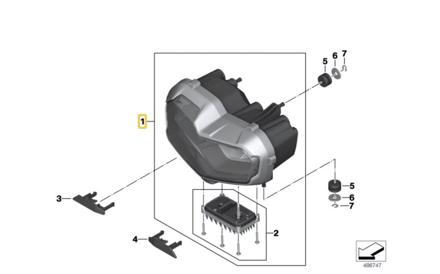 NEW FULL LED HEADLIGHT COMPLETE BMW K80 F750 GS K81 F850 GS K82 F850 GS ADVENTURE 63128557222