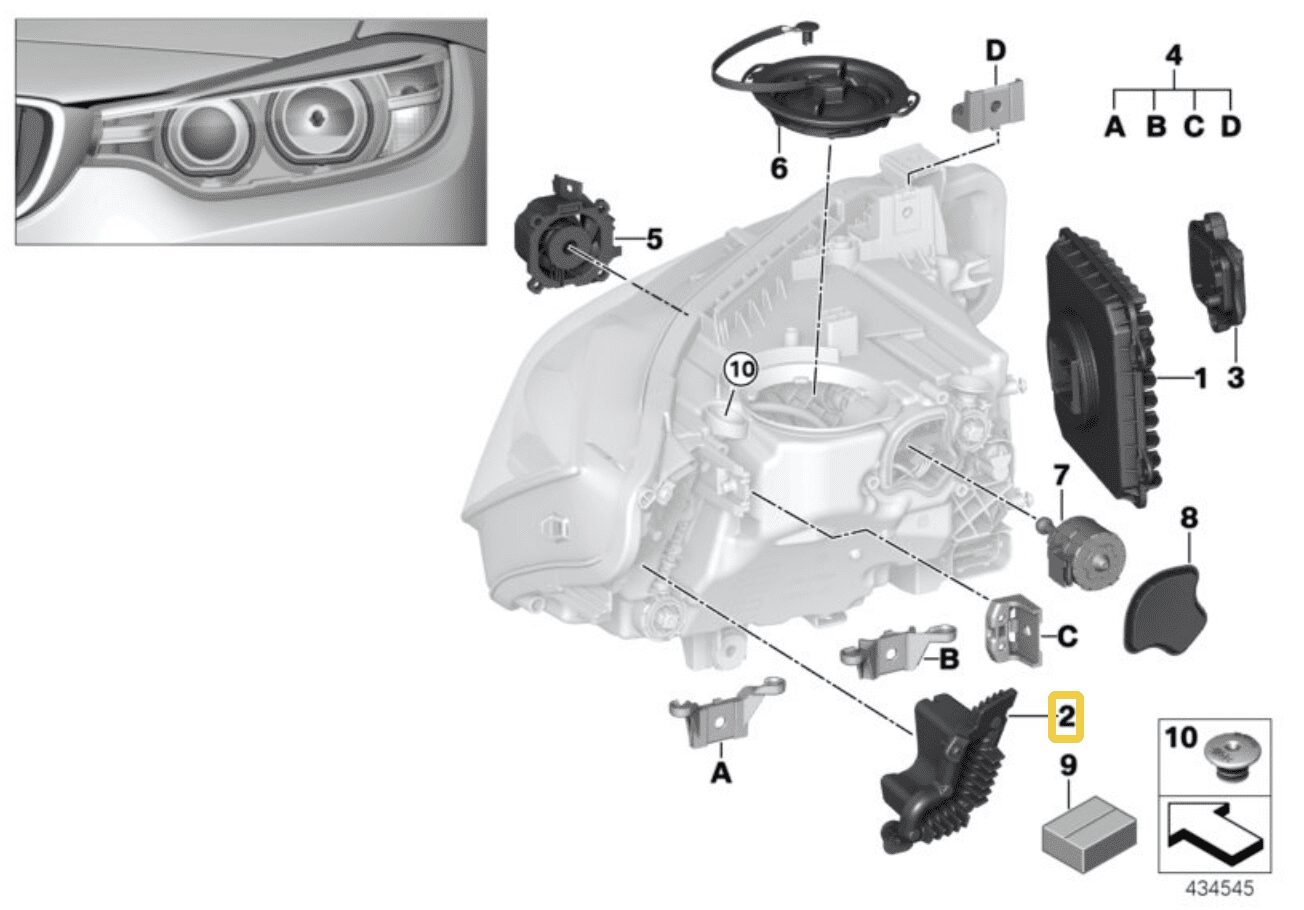 NUOVO MODULO INDICATORI DI DIREZIONE OE LED LATO SINISTRO BMW 3 F30 F31 M3 LCI 63117419619