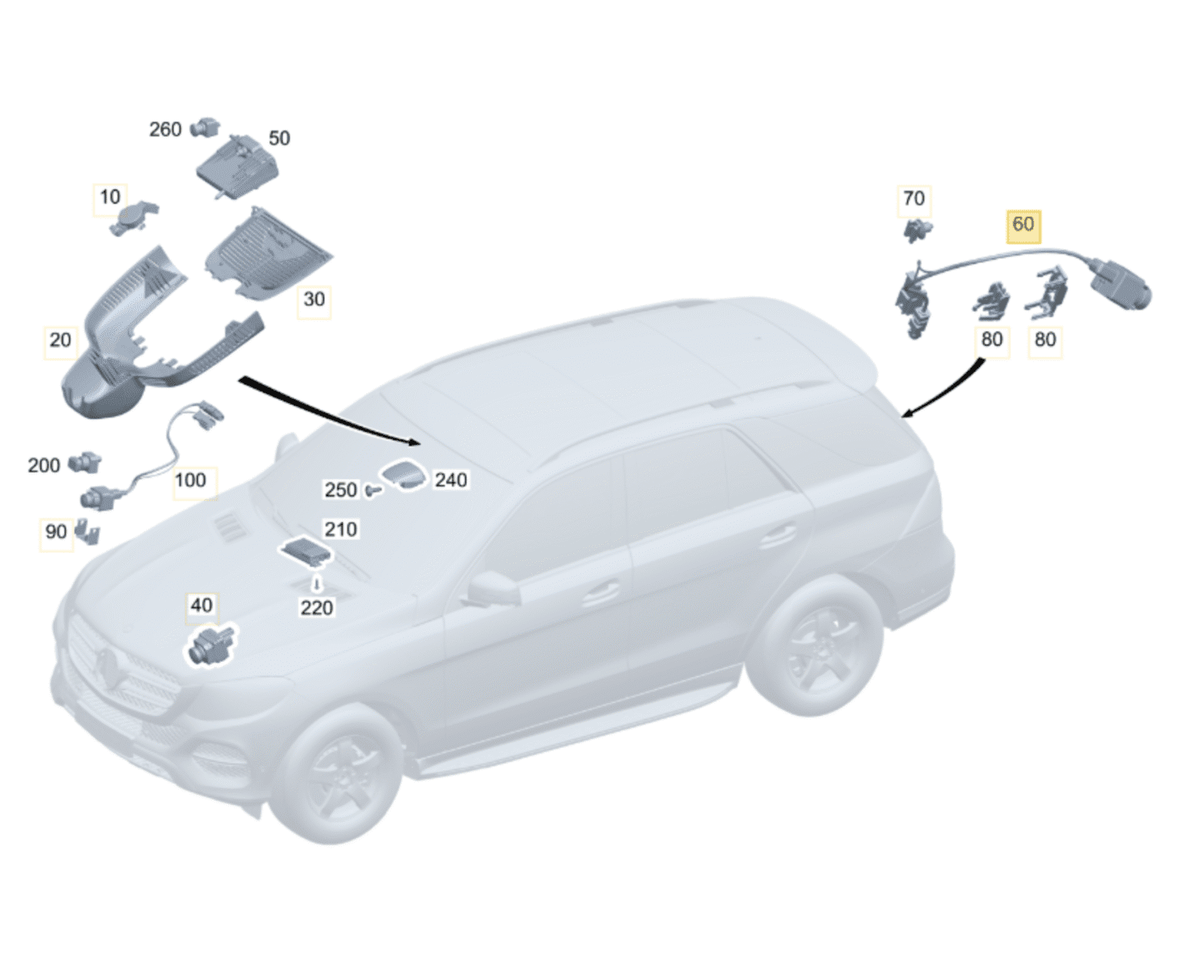 NOVÁ OE ZADNÍ KAMERA A0009056206 MERCEDES GLE GLS GLB CLA W118 C118 W247 W222 C217 W463 SPRINTER EQB EQC