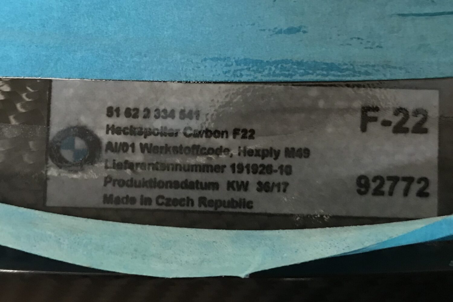 Nouveau CARBON revêtement de pare-chocs arrière en carbone d'origine M-PERFORMANCE BMW M2 F87 51622331541