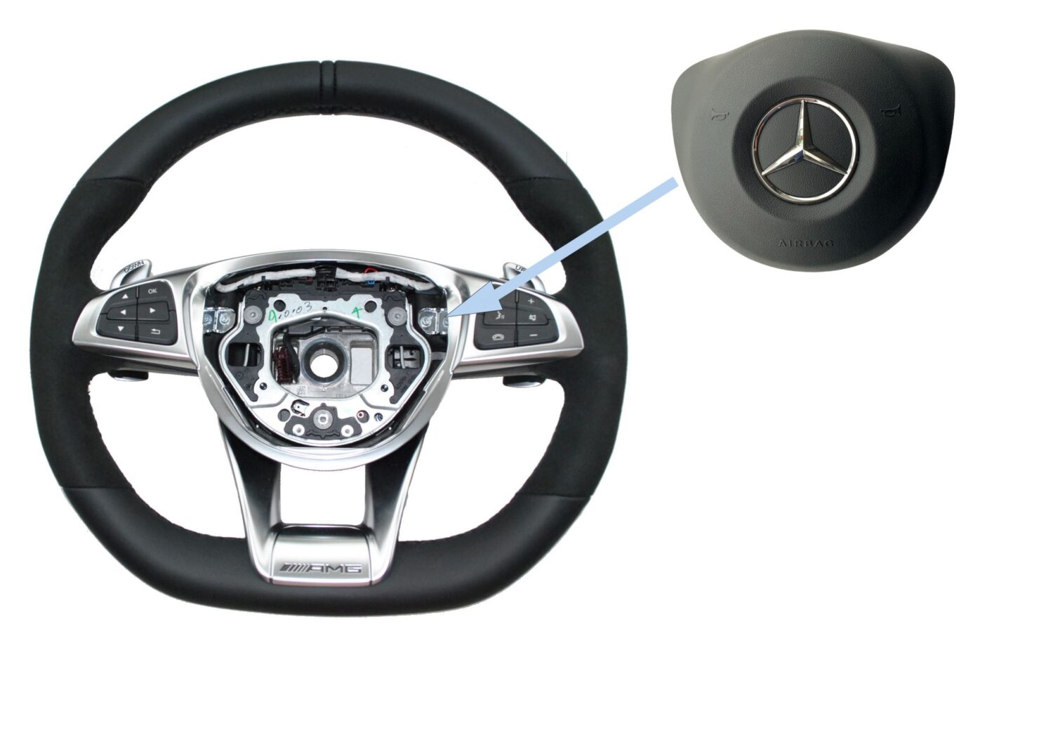 NOVÝ AMG AIRBAG POLŠTÁŘ MERCEDES CL W217 GLS W166 GLE ML GLA CLA CLS W218