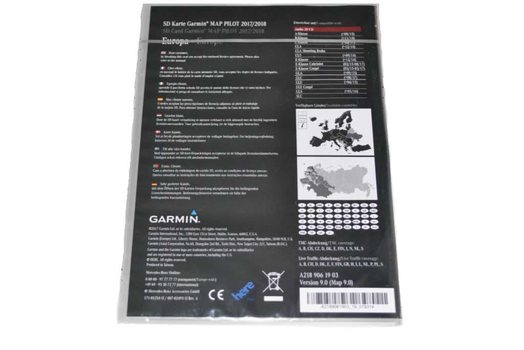 NEW OE MAP GARMIN MAP PILOT V. 9.0 2018 SD MAP MERCEDES CLA GLA CLS GLC GLE W246 W176 A2189061903