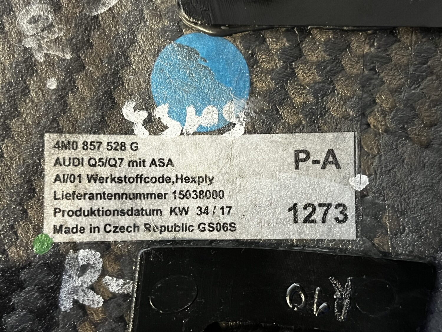 COUVERCLE DE MIROIR EN CARBONE OE AUDI Q5 SQ5 Q7 SQ7 4M0857528G CÔTÉ DROIT