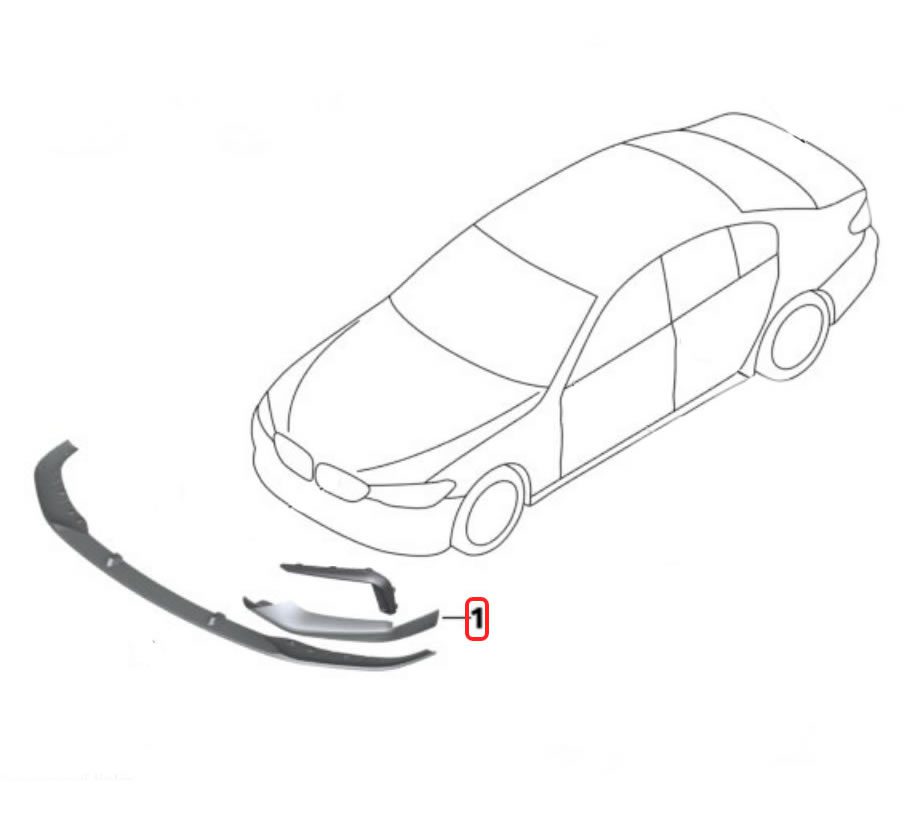 2X NOUVEAUX CAPUCHONS DE SPOILER AVANT OEM CARBONE M-PERFORMANCE BMW 5 G30 G31 51192414131 51192414137