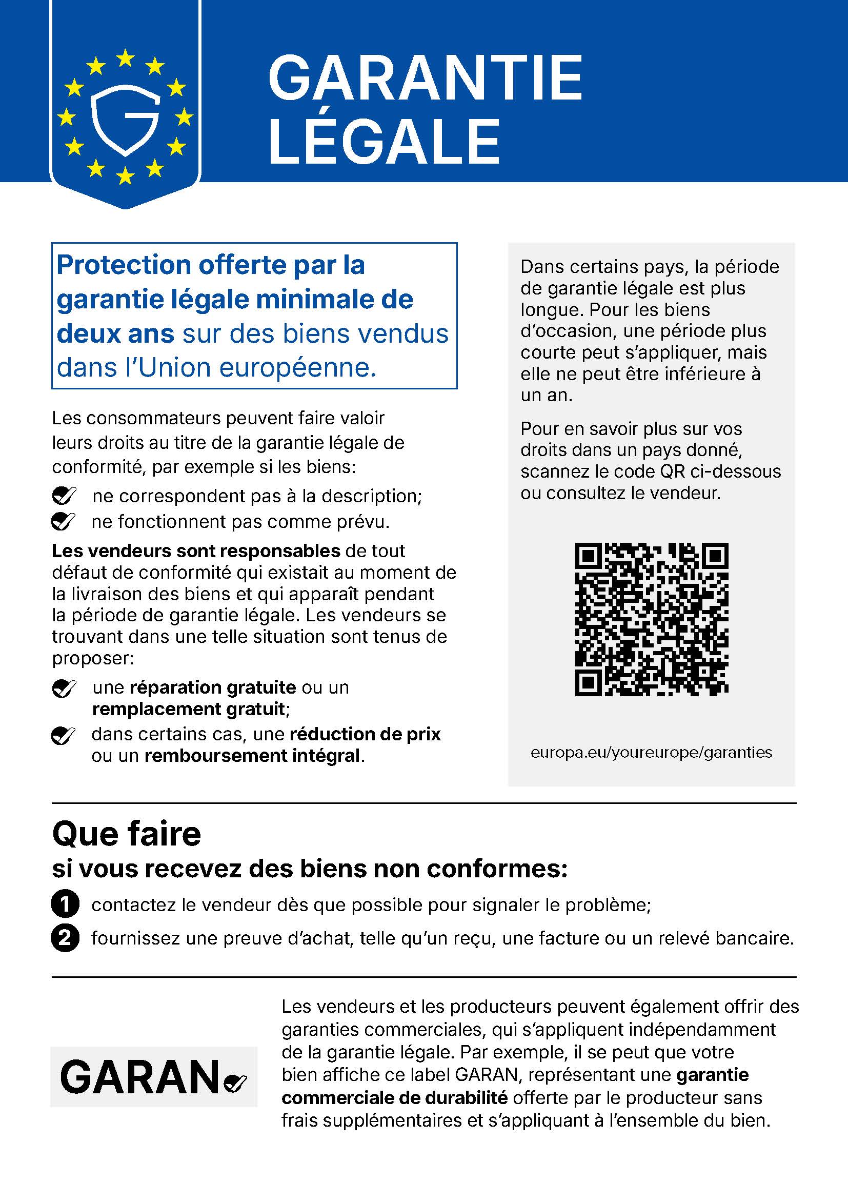 Garantie légale de conformité