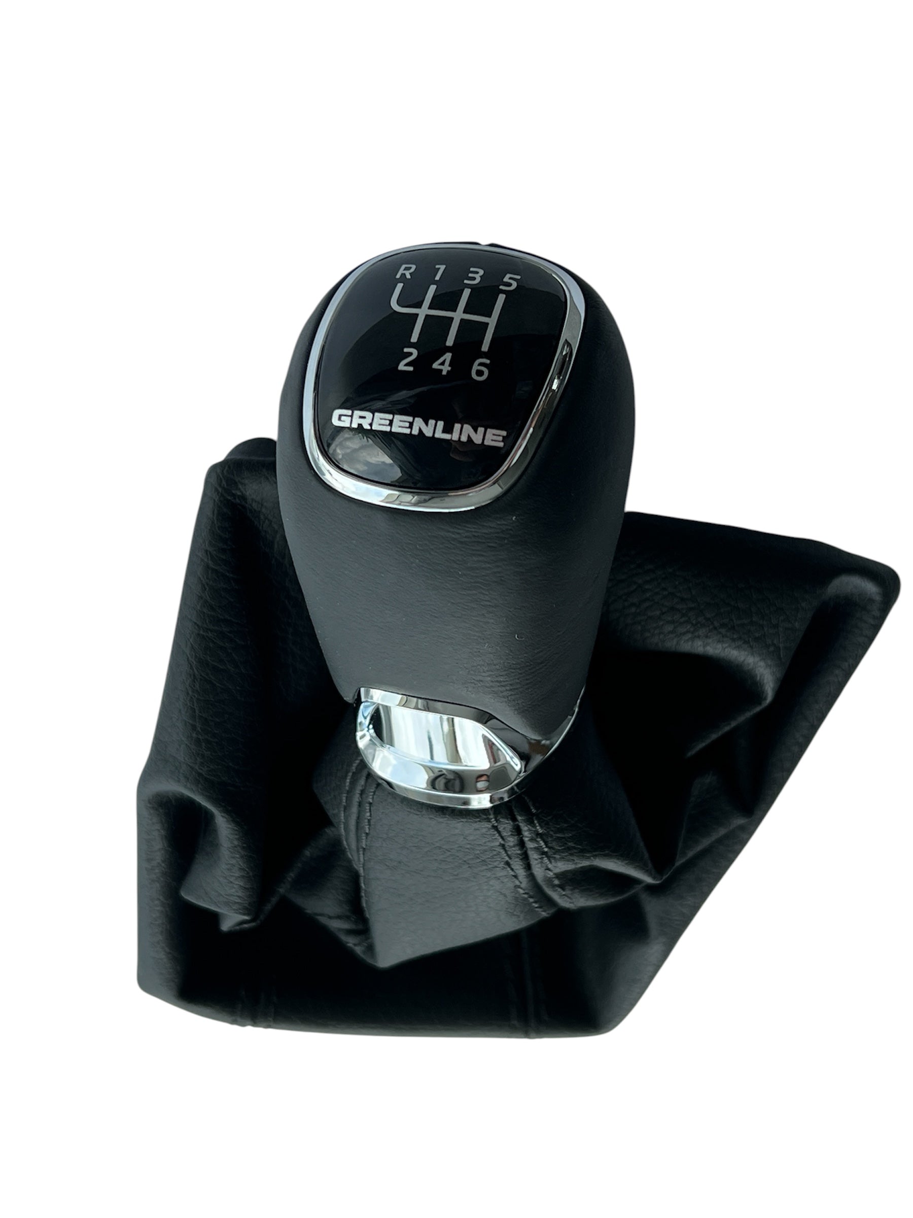 NEW ORIGINAL GEAR SHIFT KNOB BLACK LEATHER GREENLINE 6-SPEED SKODA OCTAVIA III 5E0711141