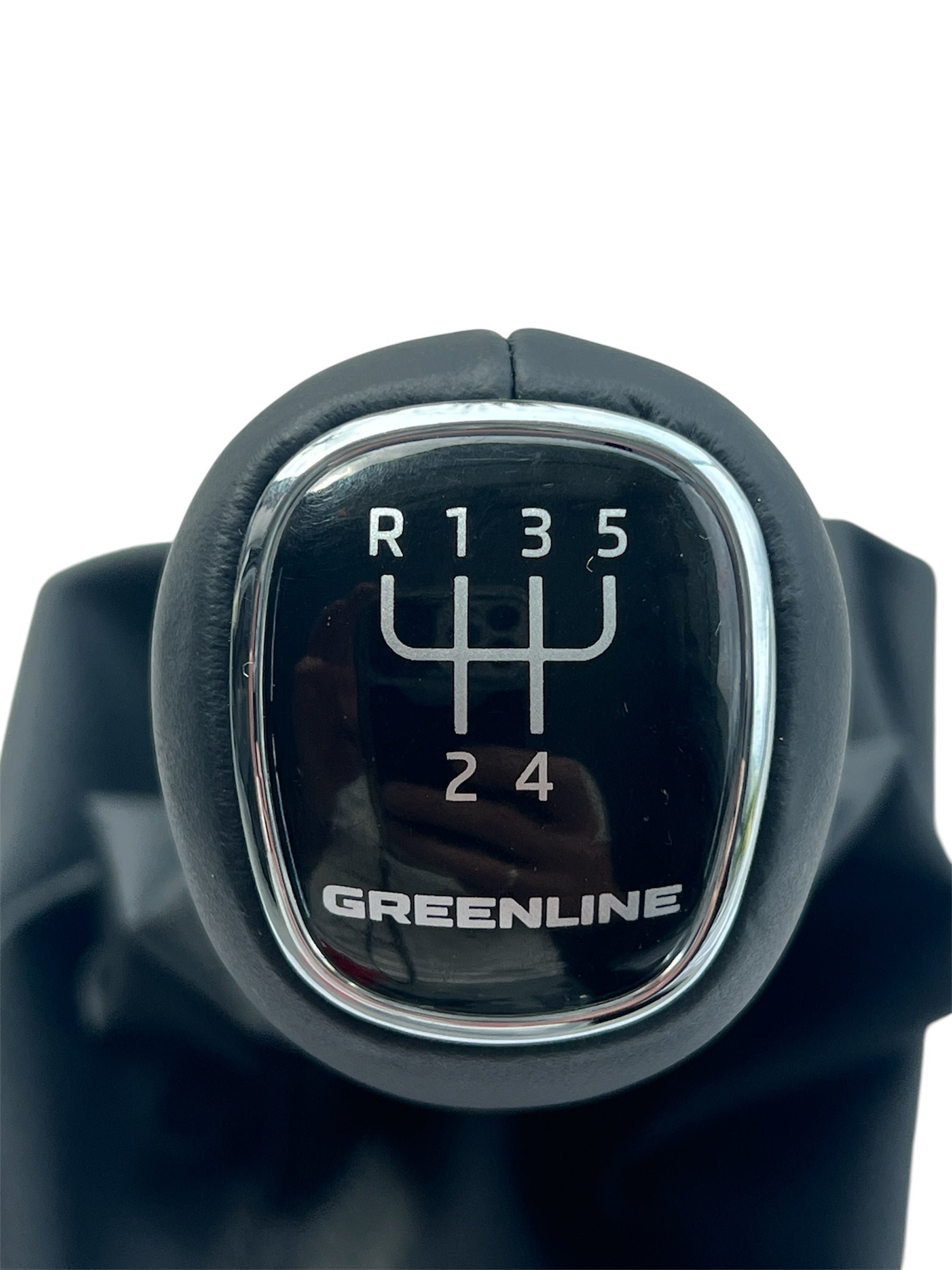 NEW ORIGINAL GEAR SHIFT KNOB BLACK LEATHER GREENLINE 5-SPEED SKODA OCTAVIA III 5E0711141