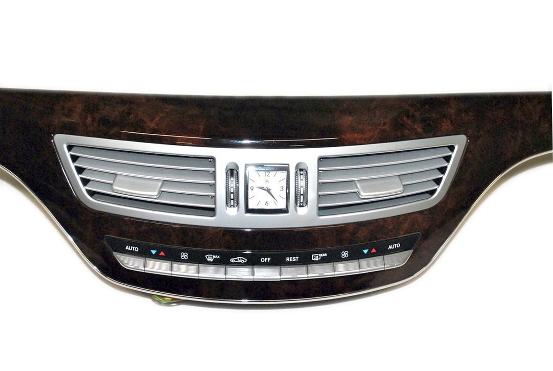 PANNEAU DE COMMANDE DE CLIMATISATION + HORLOGE + GARNITURE DÉCORATIVE BOIS MERCEDES S-KLASSE W221 2006-2013 A2218300954 D'OCCASION