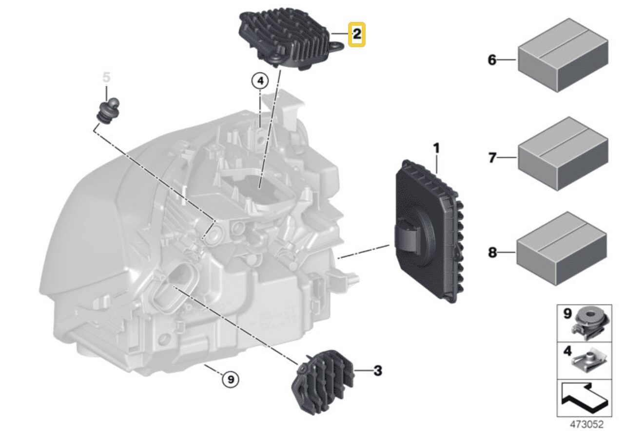 2X NOUVEAU MODULE DE FEUX DE JOUR LED OE BMW 3' F34 GT LCI 63117493236, 63117493235