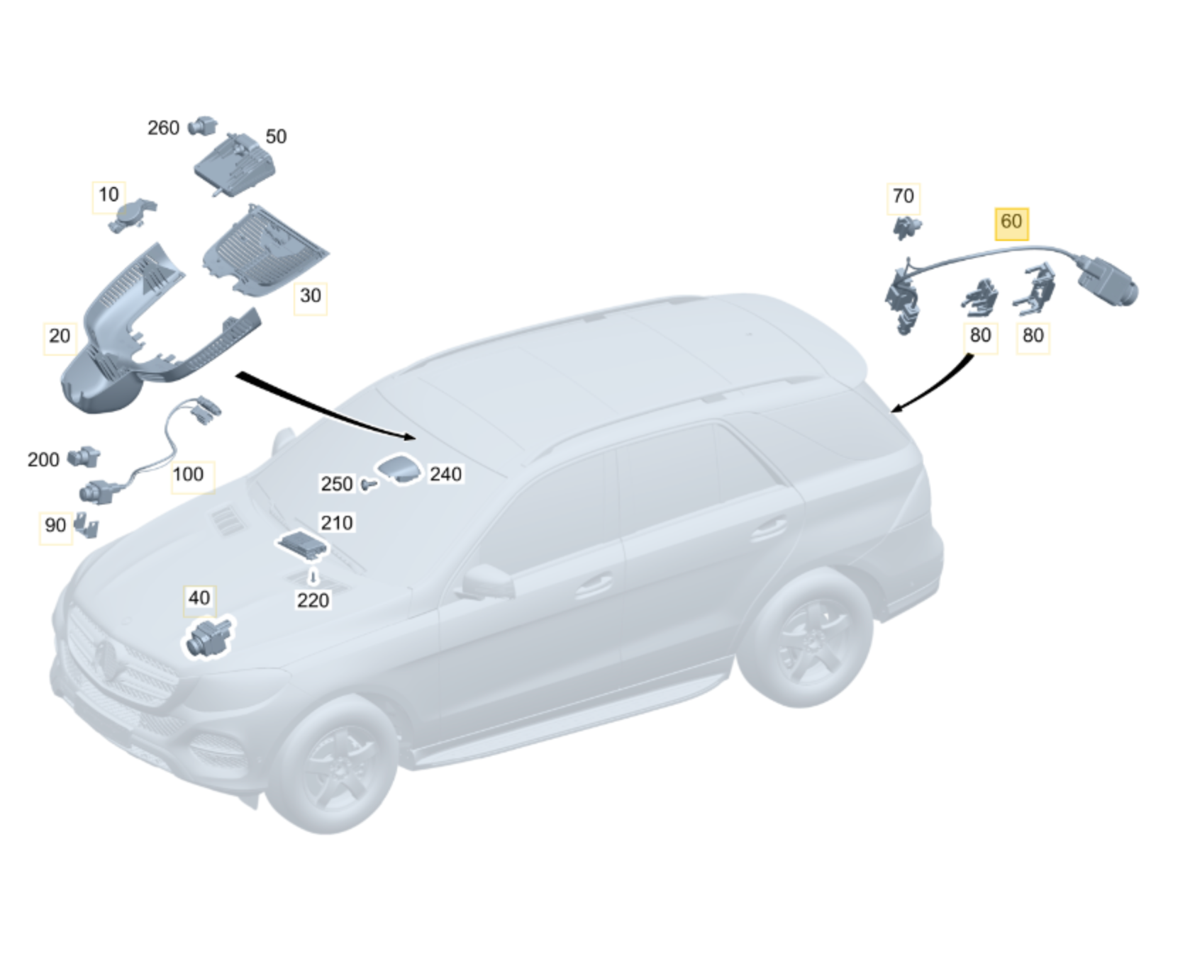 NOVÁ OE ZADNÍ KAMERA A0009056206 MERCEDES GLE GLS GLB CLA W118 C118 W247 W222 C217 W463 SPRINTER EQB EQC