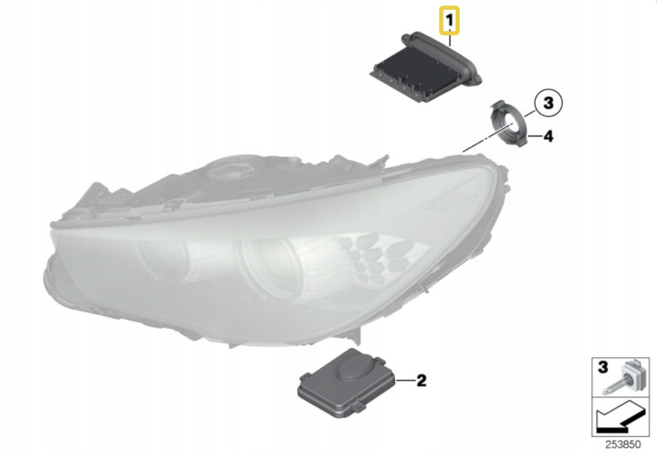 NOUVEAU MODULE LED TMS DRIVER BIX XENON CASSETTE BMW 5 F10 F11 LCI 63117355073 = 7355073